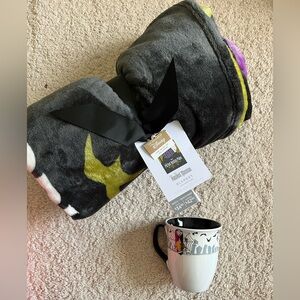 🆕 Halloween Haunted Mansion Blanket & Nightmare Before Zak Mug Bundle 👻💜🖤